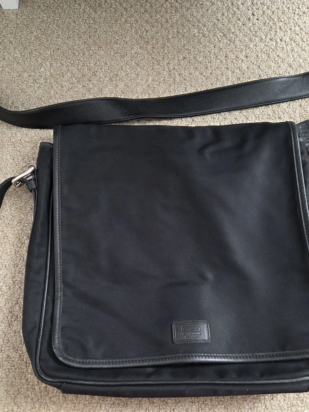 Coach Men's Black Messenger Bag - Classic Everyday Crossbody